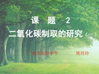 二氧化碳制取的探究