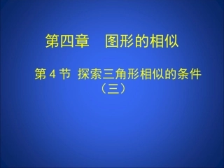探索三角形相似的条件三