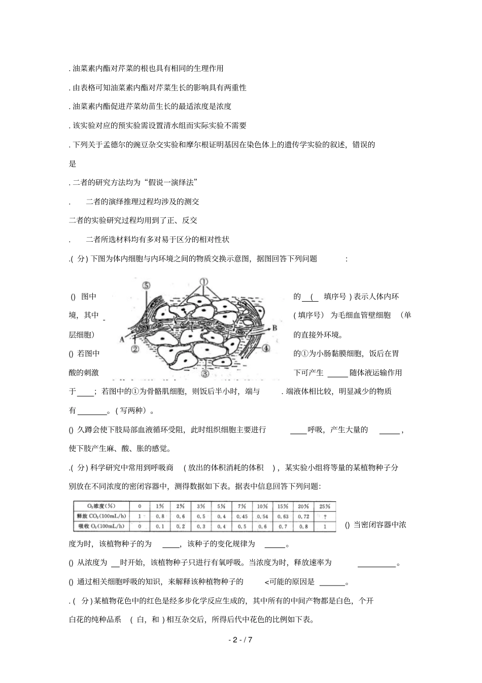 河南名校联盟2019届高三生物冲刺压轴卷四201905240136_第2页