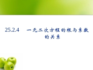 《一元二次方程的根与系数的关系》参考课件