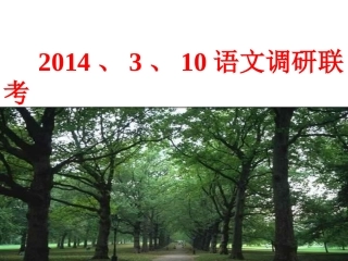 2014、3、10语文调研联考陈亚