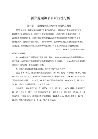 河南新郑龙湖镇项目可行性分析
