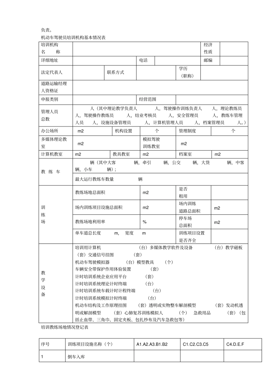 河南机动车驾驶员培训行政许可申请表_第2页