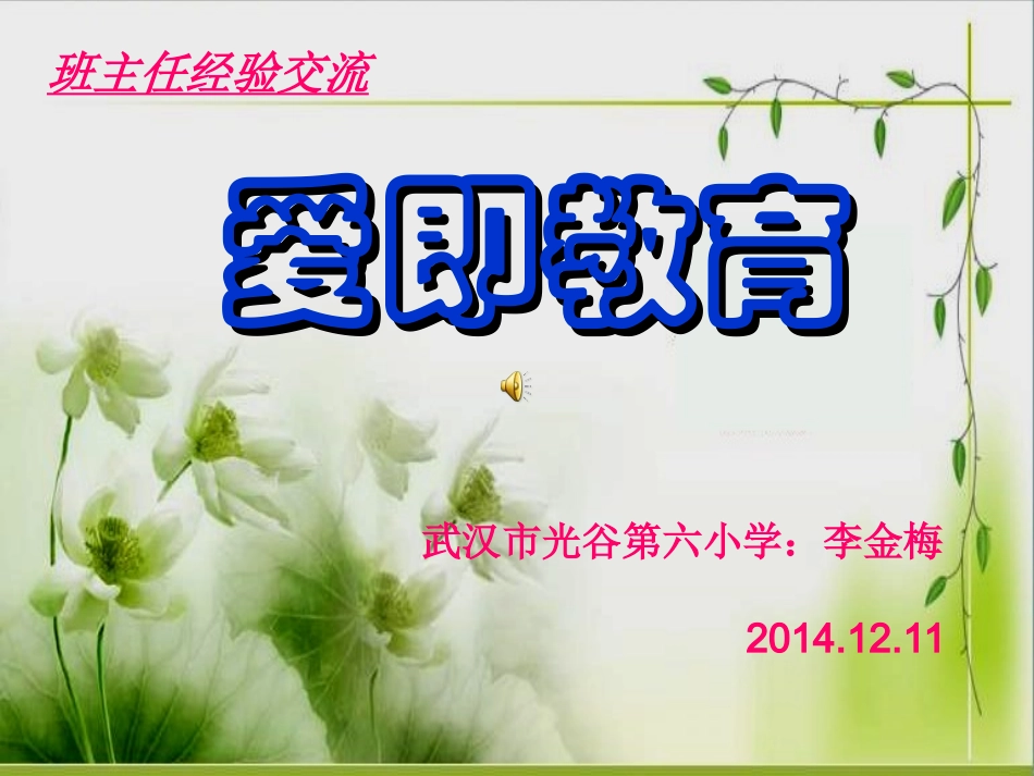 李金梅班主任交流课件_第1页