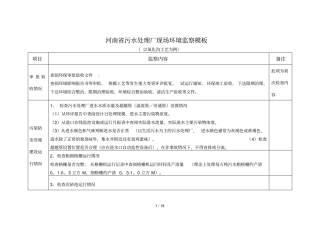 河南污水处理厂现场环境监察模板
