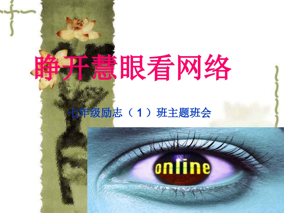 睁开慧眼看网络主题班会_第1页