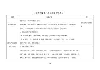 河南燃煤电厂现场环境监察模板