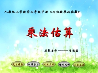 人教版小学数学三年级下册两位数乘两位数