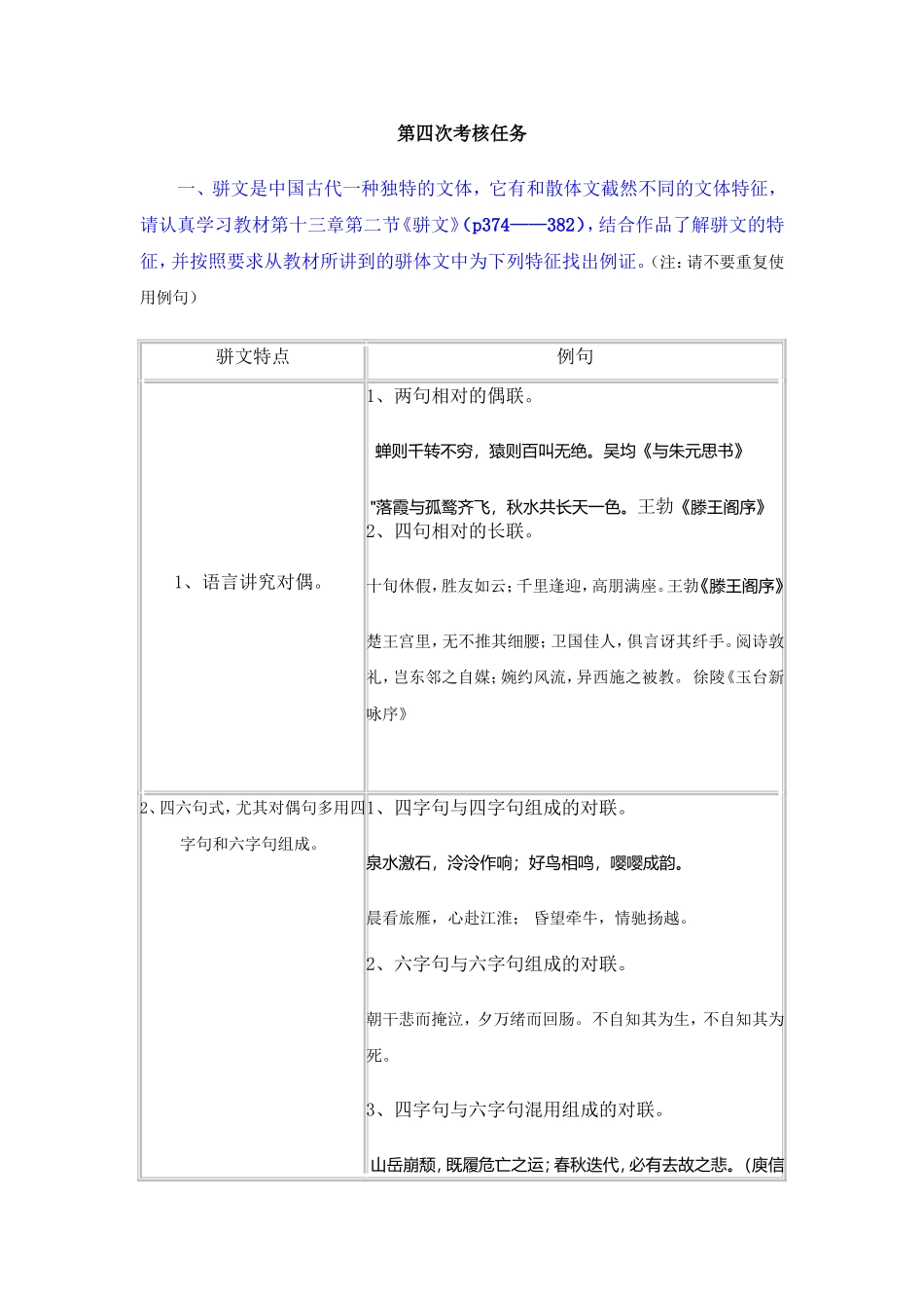 古代诗歌散文专题第四次形成性考核题解_第1页