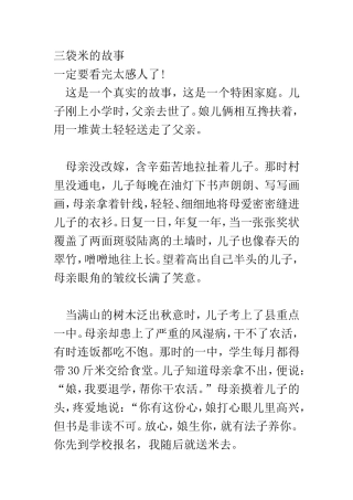 三袋米的故事