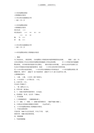 河道整治工程测量技术报告