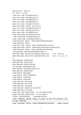 油墨行业现行标准2010参考资料