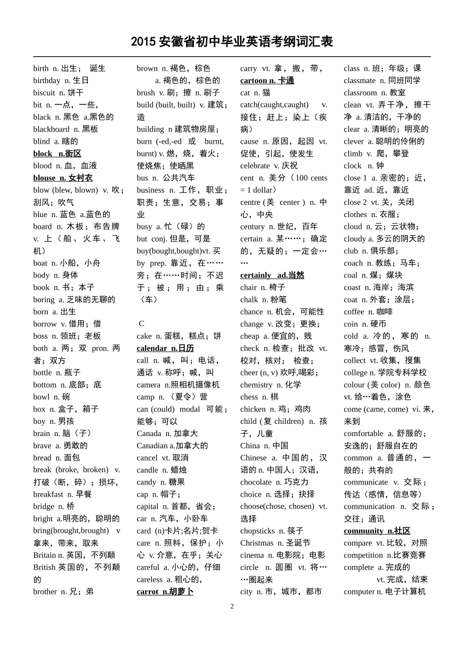 2015年考纲单词_第2页