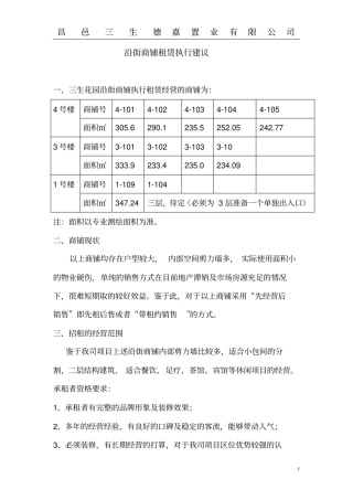 沿街商铺租赁建议