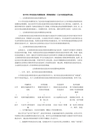 小学信息技术课程标准解读