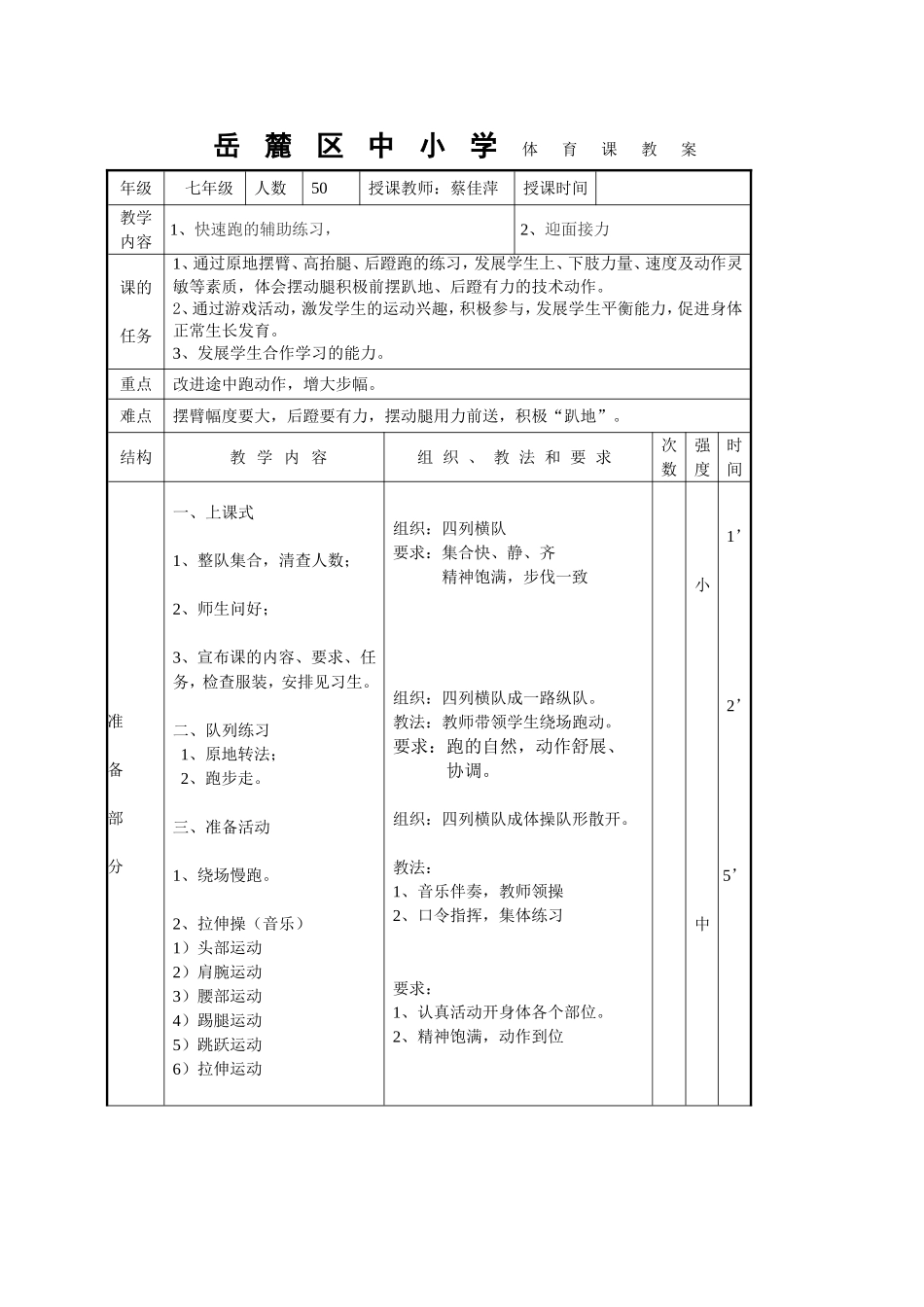 快速跑的辅助练习_第1页