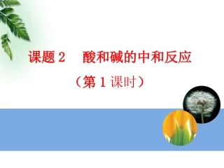 酸和碱的中和反应（第一课时）