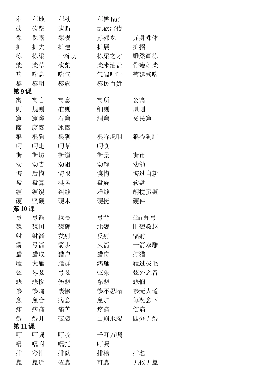 人教版语文三年级下册生字组词_第3页
