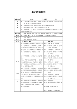 单元教学计划之前滚翻