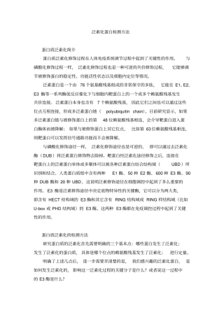 泛素化蛋白检测方法