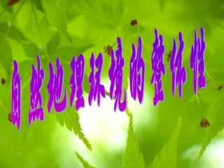自然地理环境的整体性与差异性2