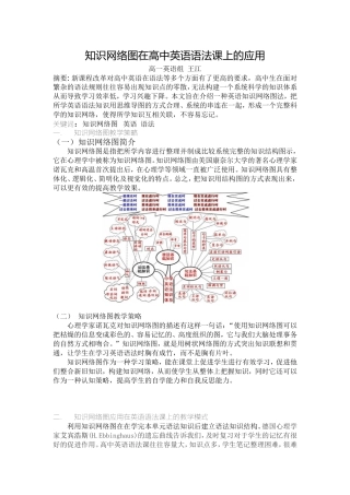 知识网络图在高中英语语法课上的应用