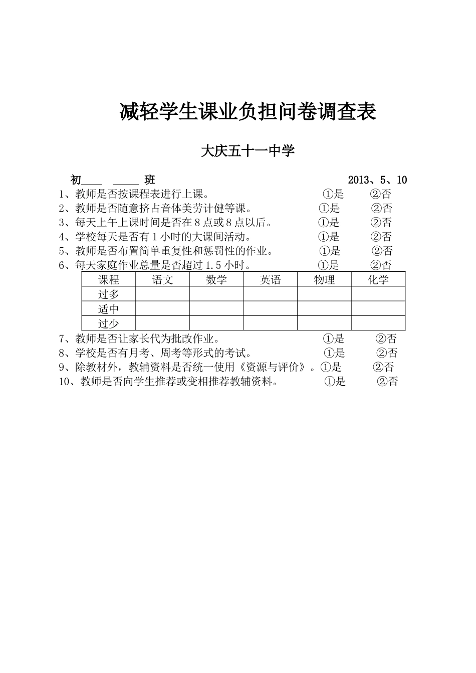 减负问卷调查表_第1页