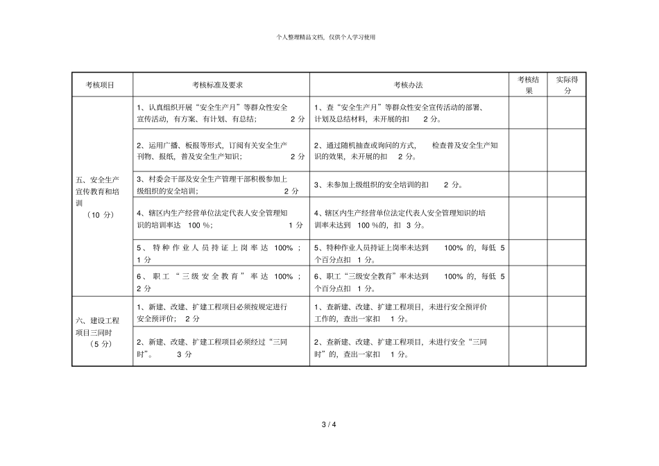 洋河镇村级安全生产考核细则_第3页