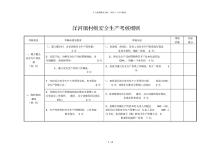 洋河镇村级安全生产考核细则