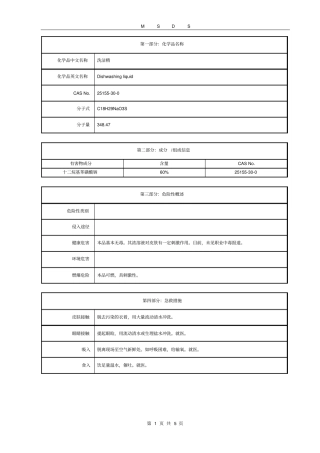 洗洁精-MSDS
