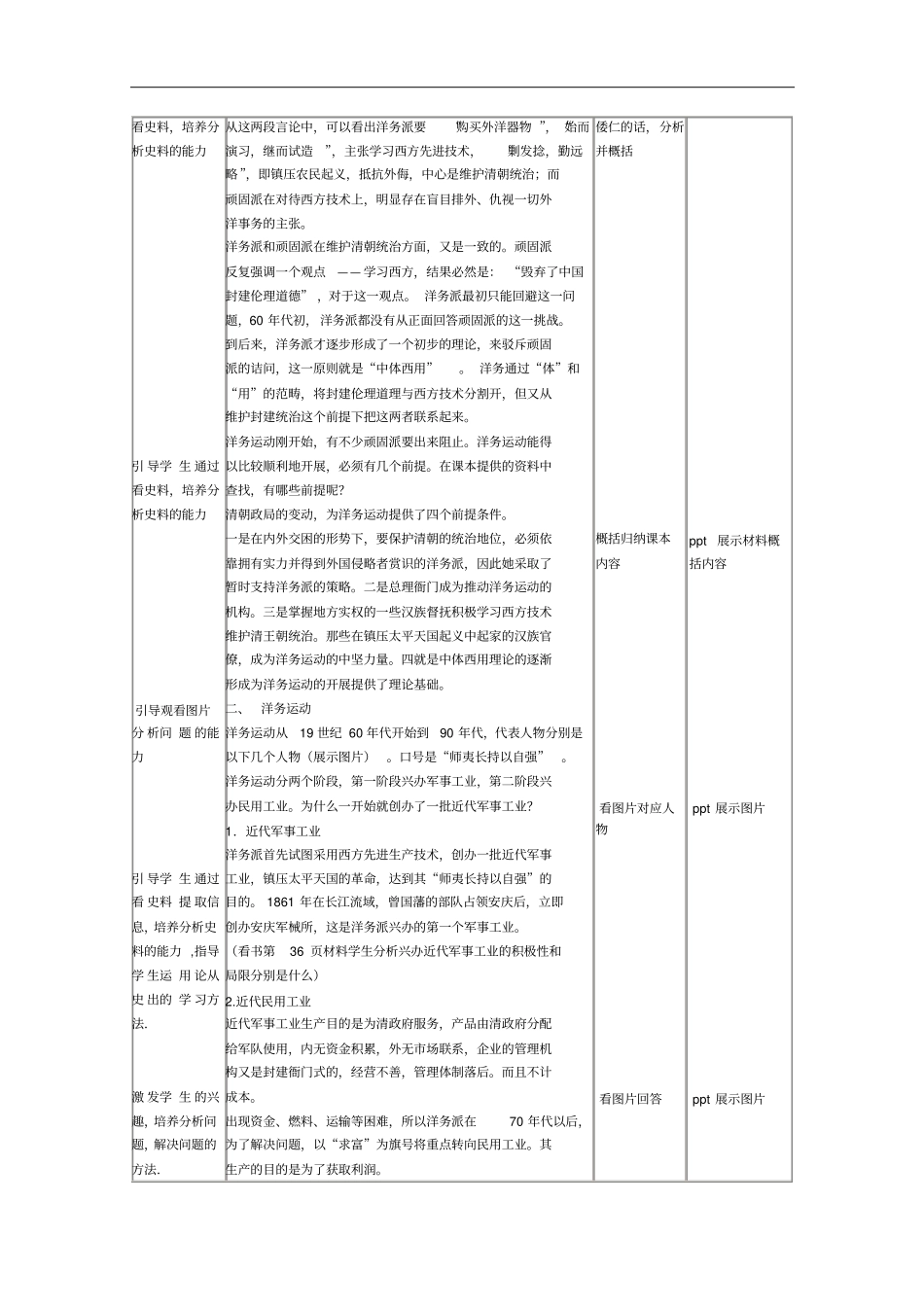 洋务运动教学设计8人教版_第2页