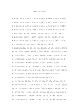 小学六年级成语分类