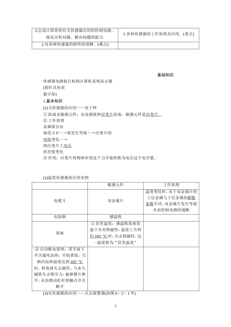 传感器的应用教案人教版选修_第2页