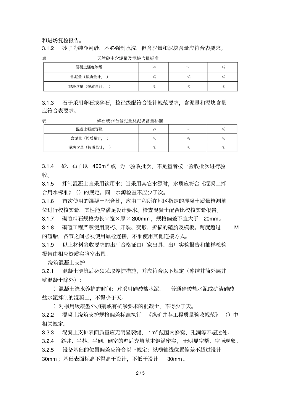 浇筑混凝土及砌碹支护巷道技术规范_第2页