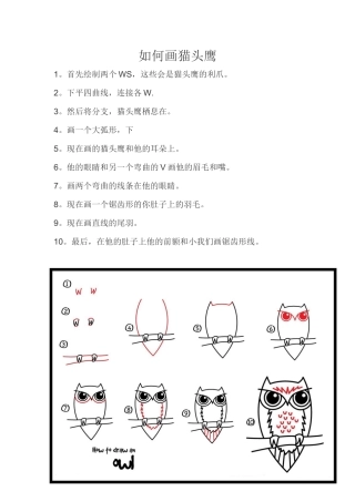 如何画猫头鹰
