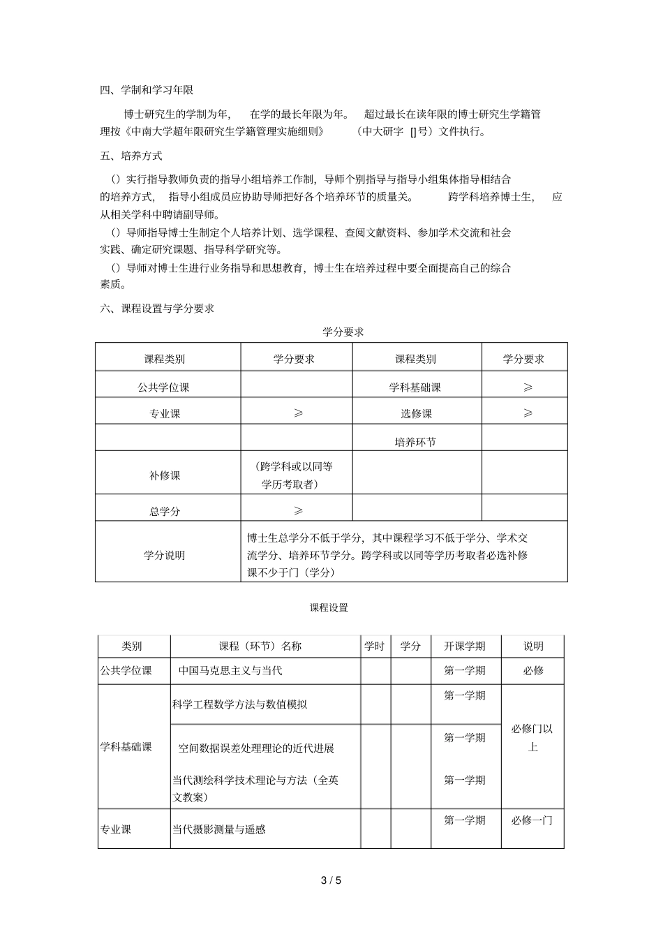 测绘科学与技术学术学位博生研究生培养方案_第3页