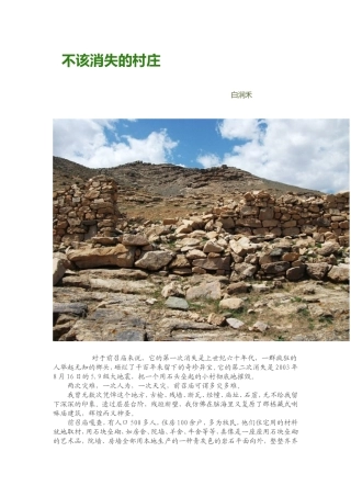 不该消失的村庄