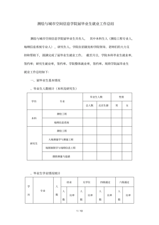 测绘与城空间信息学院届毕业生就业工作总结