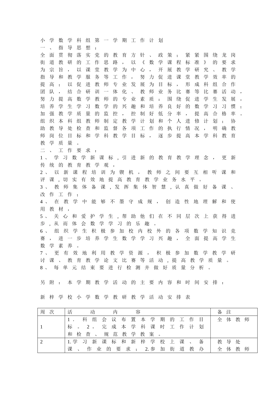 小学数学科组计划_第1页