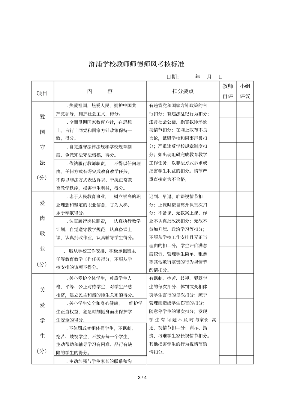 浒浦学校师德师风考核方案_第3页