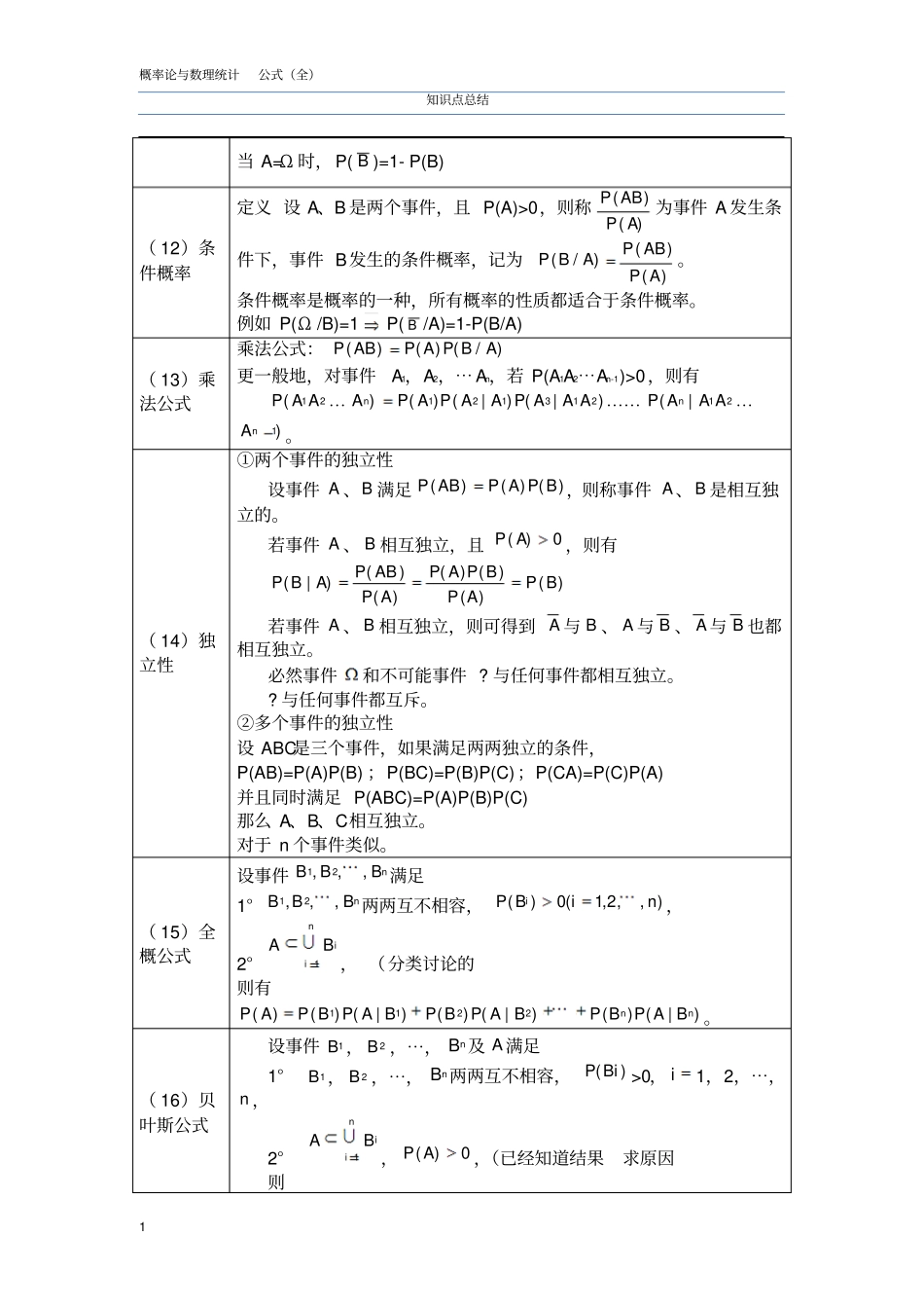 浙大第四版概率论与数理统计知识点总结_第3页