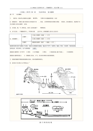 浙教版八年级科学上知识点