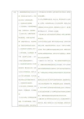 政治生活大题总结