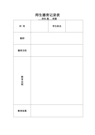 教师德育记录表