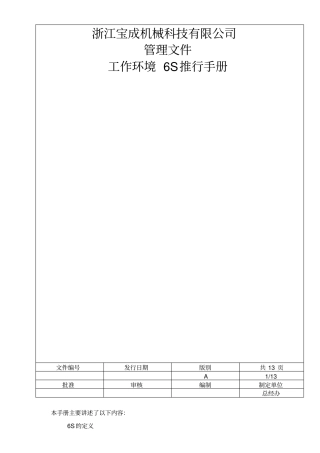 浙江宝成6S推行管理手册Microsoft文档