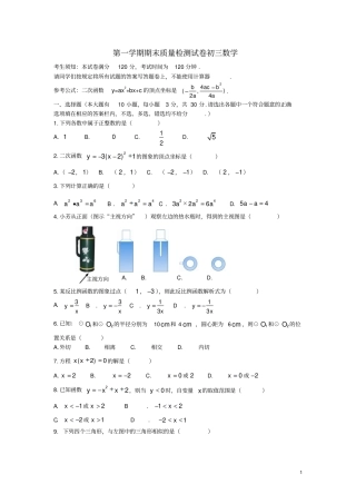 浙江衢州华茂外国语学校九年级数学上学期期末检测试题