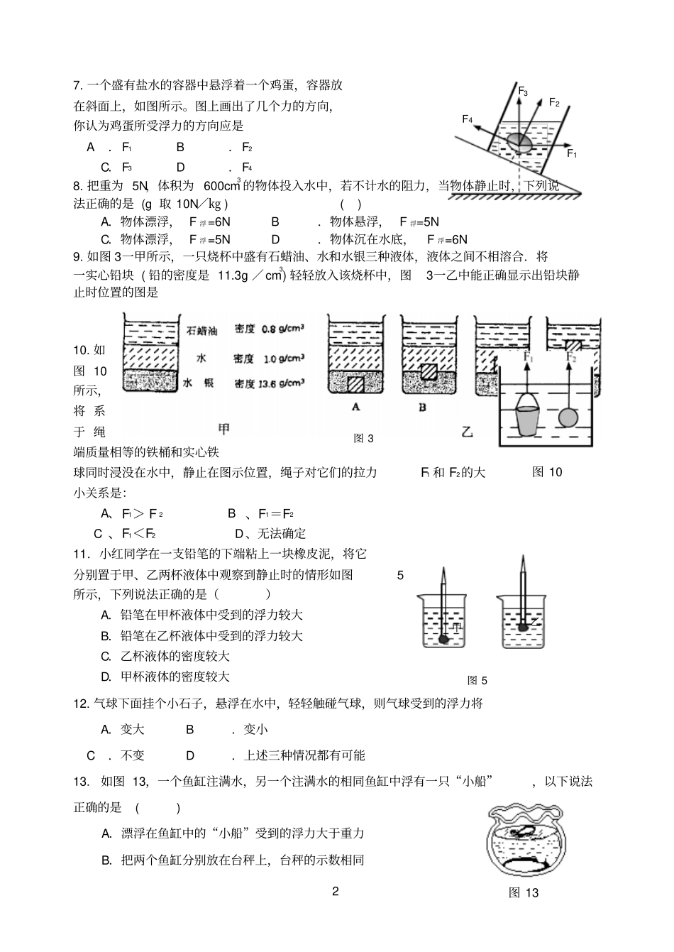 浮力习题--提高部分参考资料_第2页