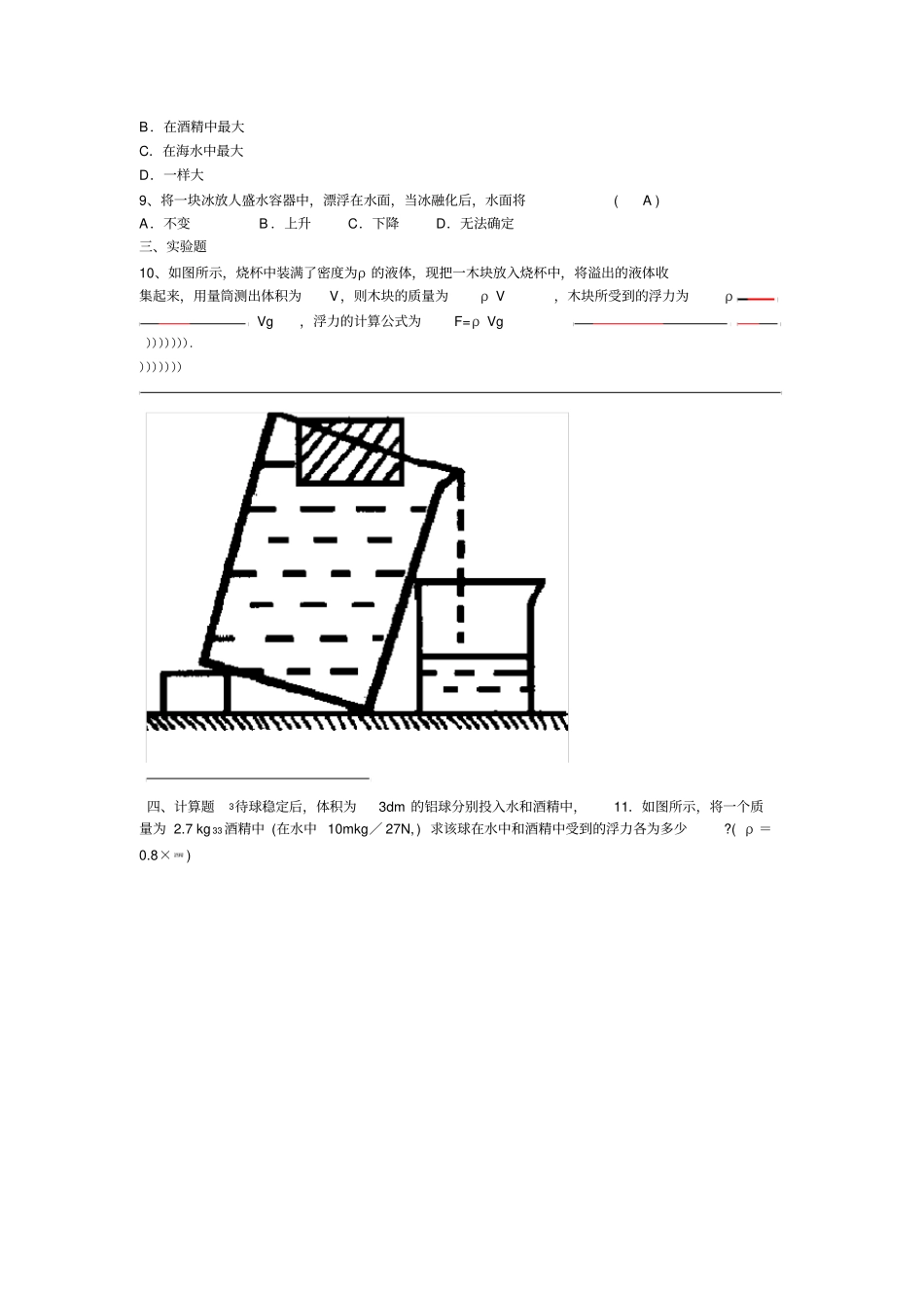 浮力练习题附答案_第2页