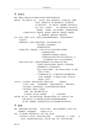 海商法期末复习知识点