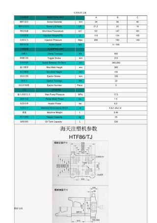 海天注塑机全参数